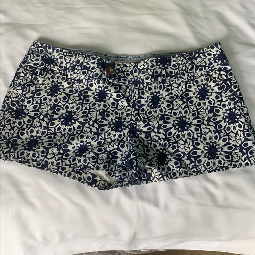 Navy Patterned Shorts